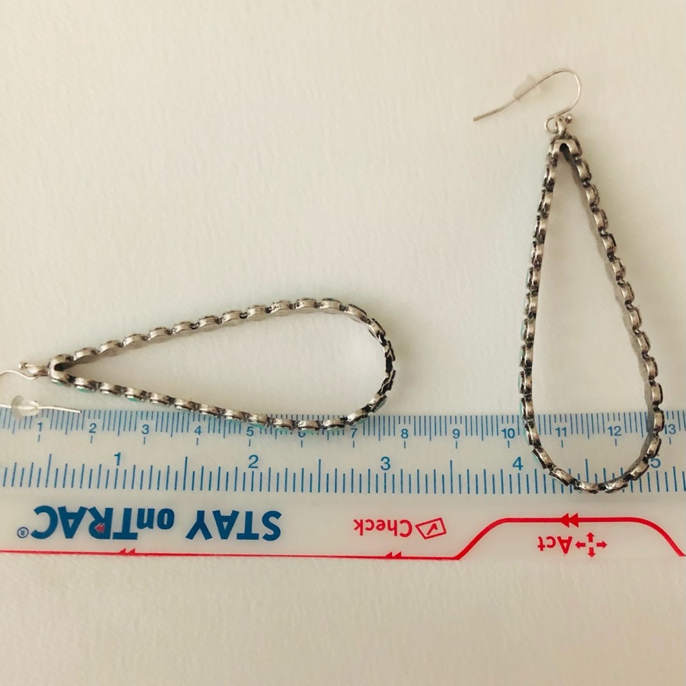 SOLD ❤️TURQUOISE SILVER EARRINGS EXTRA LONG DUSTERS ❤️”LAST PAIR”❤️ - Picture 4 of 6